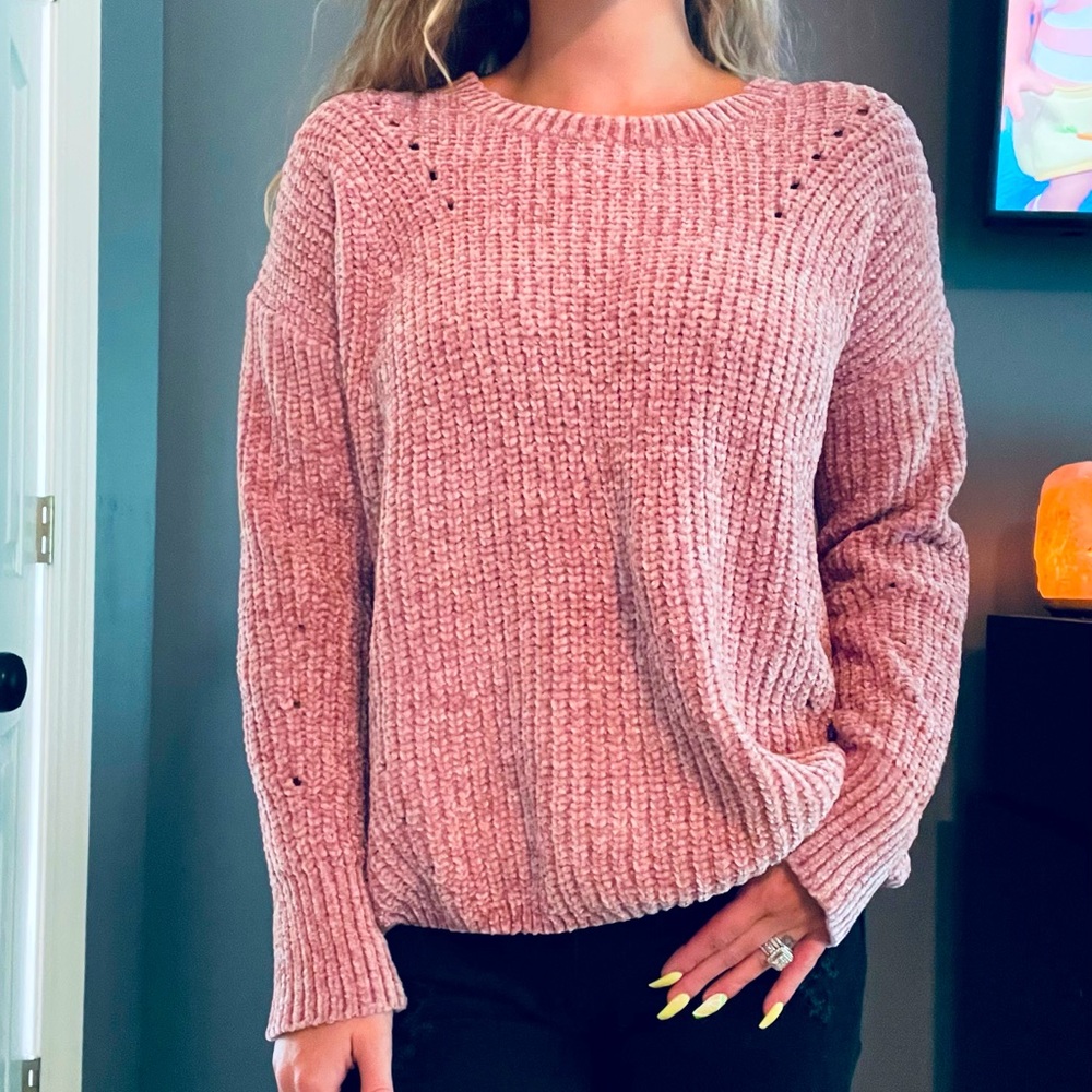 Pink Rose velvety soft sweater in mauve